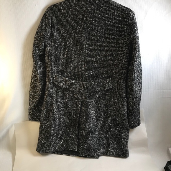 Tweed Ladies Coat Sz 4 Kenneth Cole Mid length Double Breasted Jacket Lined Wool - Picture 8 of 10